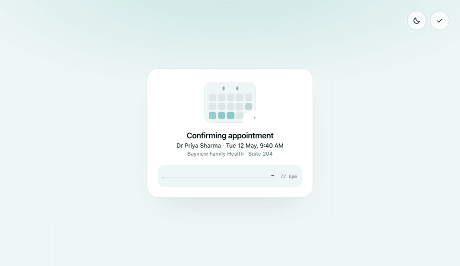 Healthcare Appointment Confirmation Loading Animation — preview