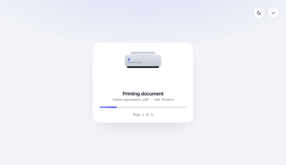 Print Paper Slide-Out Document Loading Animation — preview