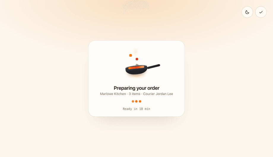 Restaurant Menu Chef's Kitchen Loading Animation — preview