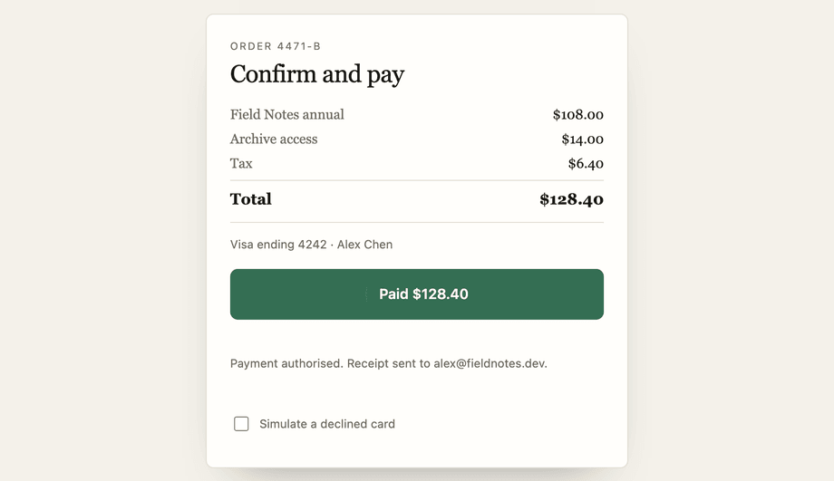 Checkout Pay Button with Pending Lock — preview