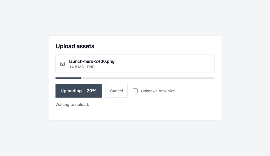 Percentage Progress Upload Button — preview