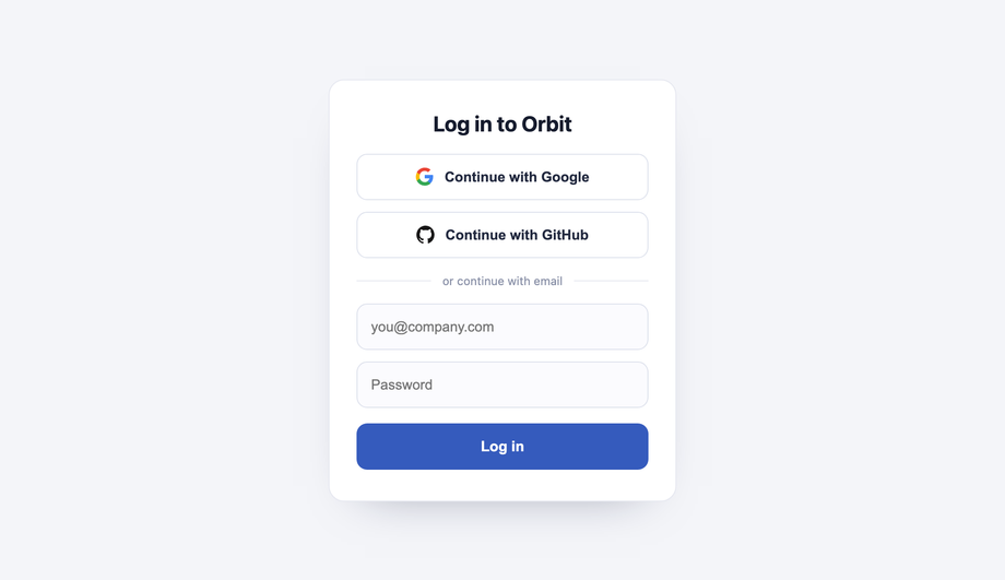 OAuth Social Login — preview