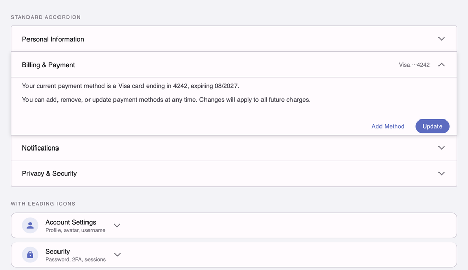 Material Design Expansion Panel CSS — preview