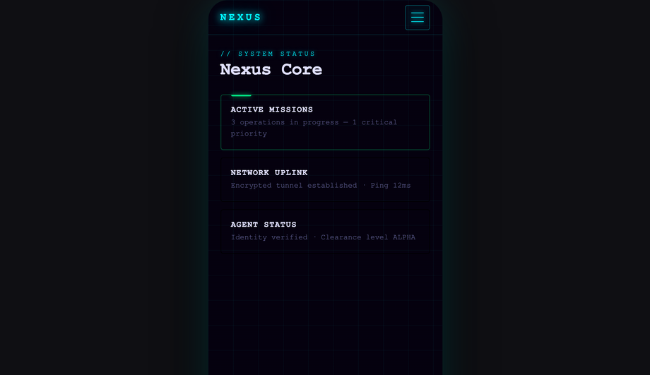 Cyberpunk Neon Menu — preview