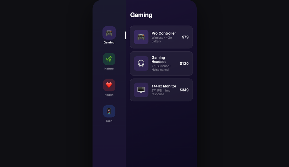 Split-Screen Navigation — preview