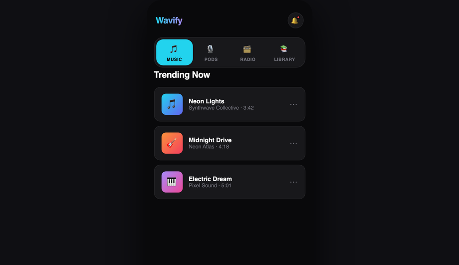Tab Bar with Sliding Indicator Pill — preview