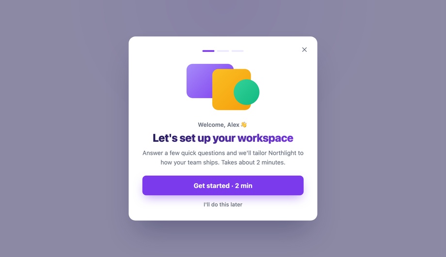 Onboarding Welcome Modal — preview