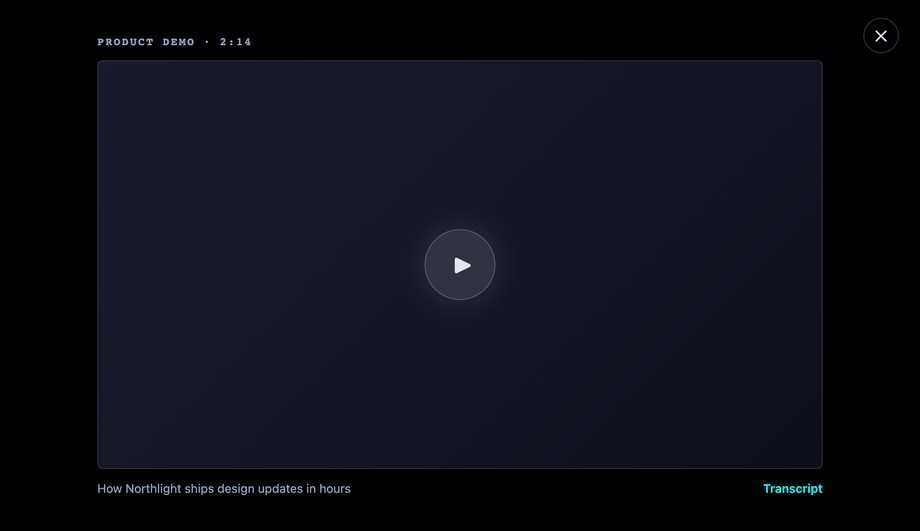 Video Lightbox Modal — preview