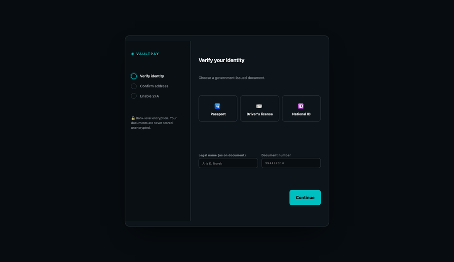 Account Security & KYC Verification Setup — preview