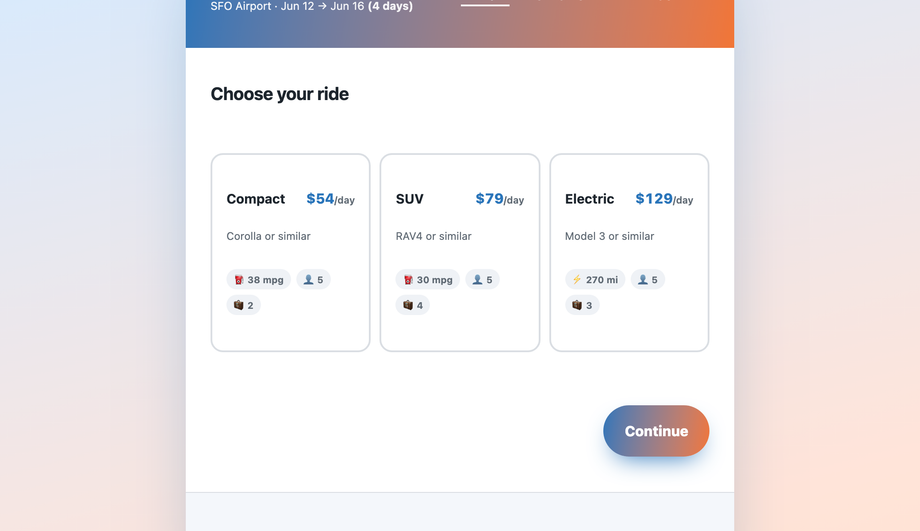Car Rental & Travel Reservation — preview