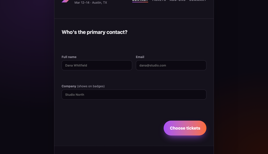 Event & Conference Registration — preview