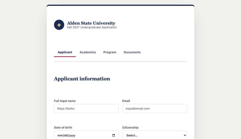 University & Student Admission Intake — preview