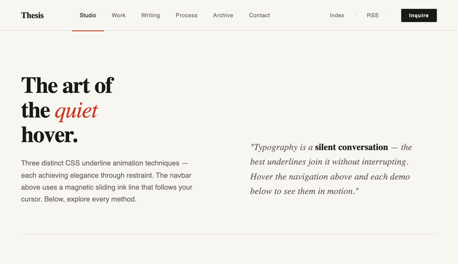 CSS Navbar with Underline Hover Animation — preview