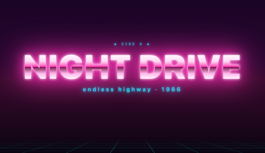 80s Retro Synthwave Neon Text — preview