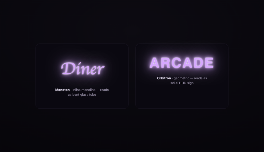Google-Fonts Neon Pairing — preview