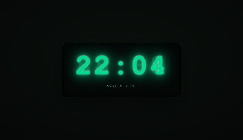 Neon Digital Clock LED Glow — preview