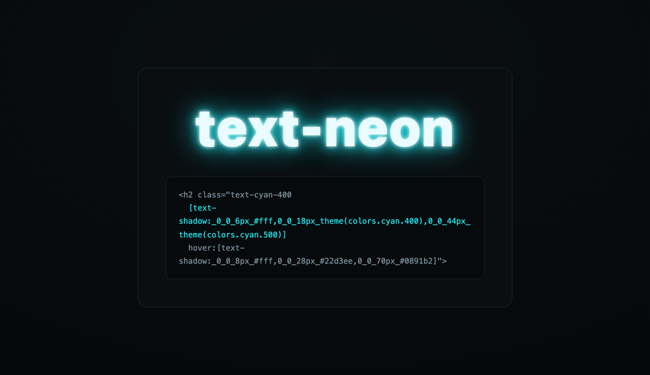 Tailwind Neon Text-Glow Utility — preview