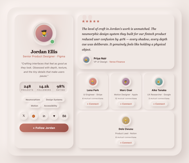 Aurum Profile & Testimonial — preview