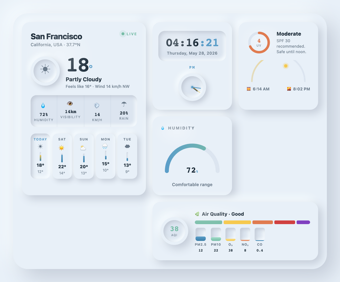 Sky Widgets — preview