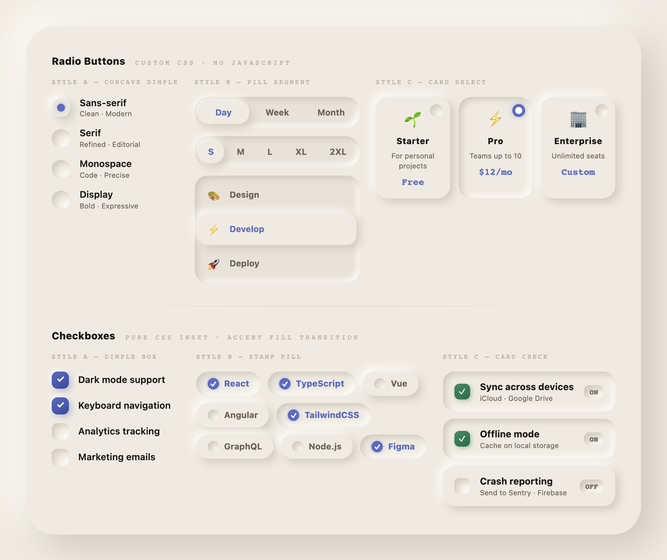Soft UI Form Controls — preview