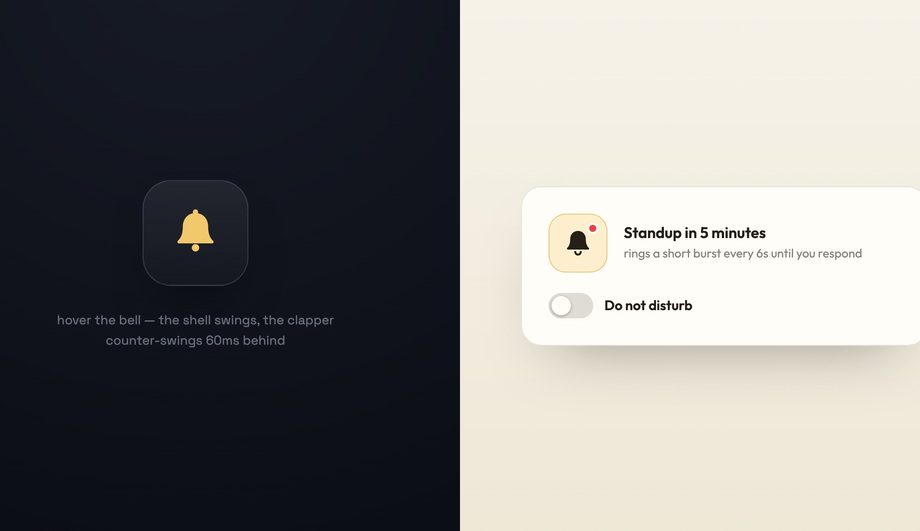 CSS Animated Notification Bell Hover — preview