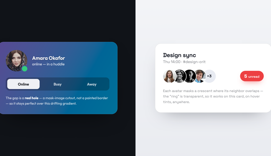 CSS Avatar Notification Badge — preview