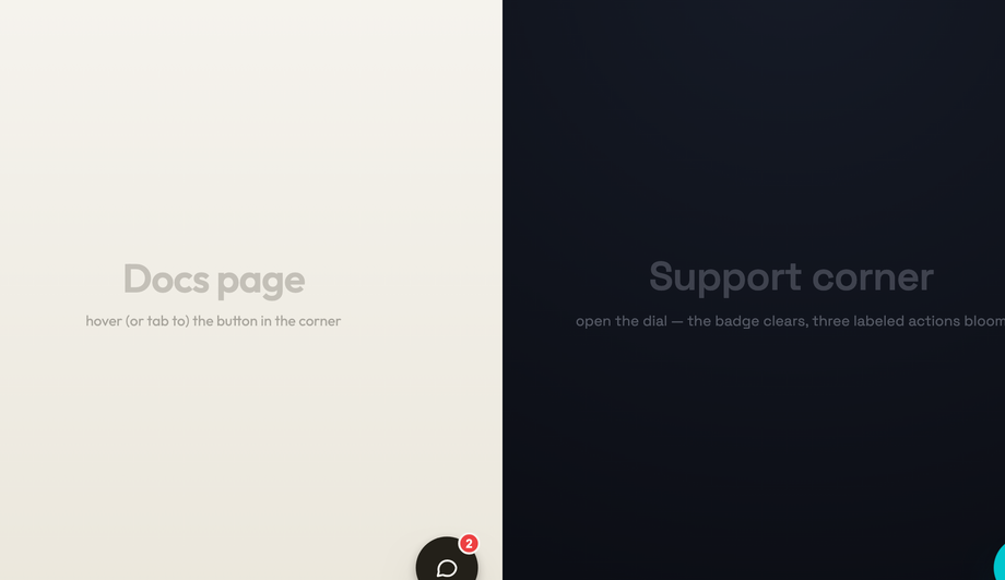 CSS Floating Feedback Button With Badge — preview