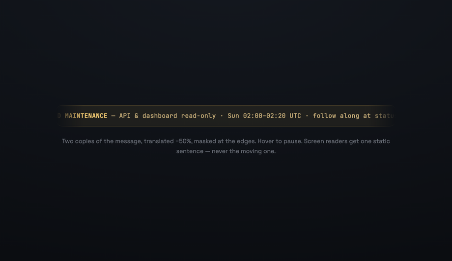 CSS Subtle System Status Banner — preview