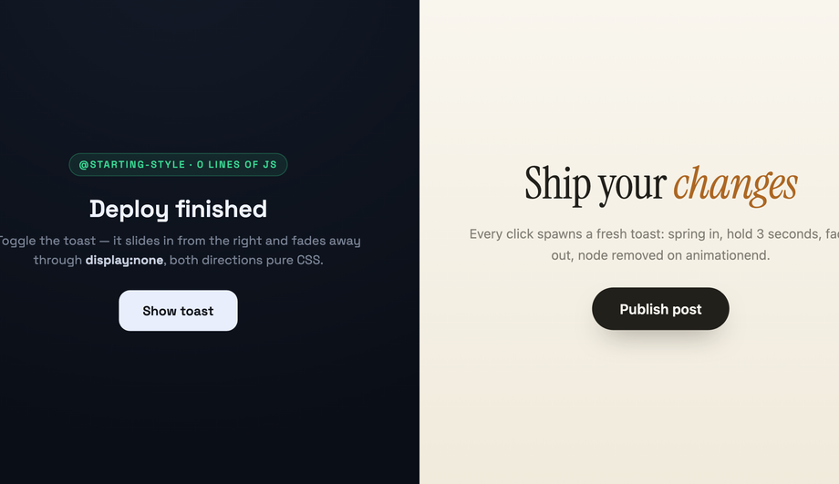CSS Toast Notification Slide In Animation — preview