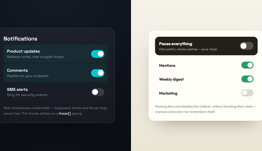 Pure CSS Notification Toggle Switch — preview