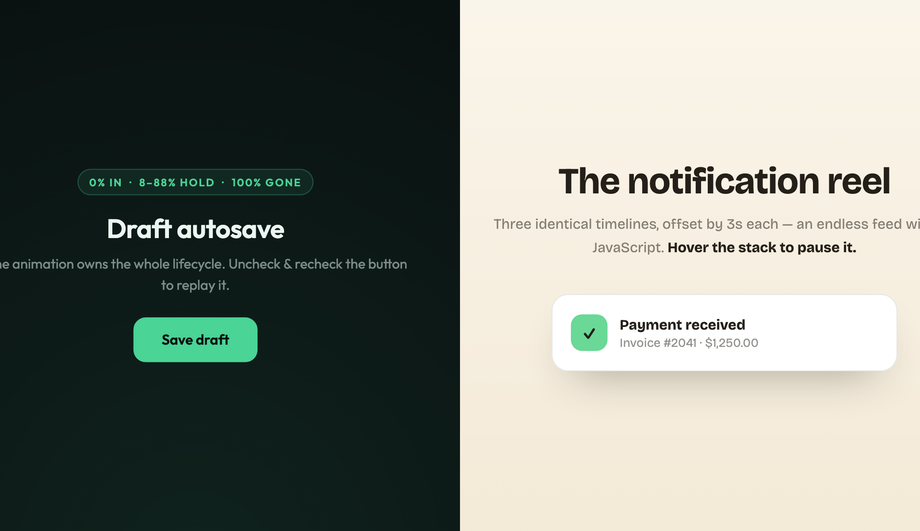 Pure CSS Toast Notification Auto Dismiss — preview