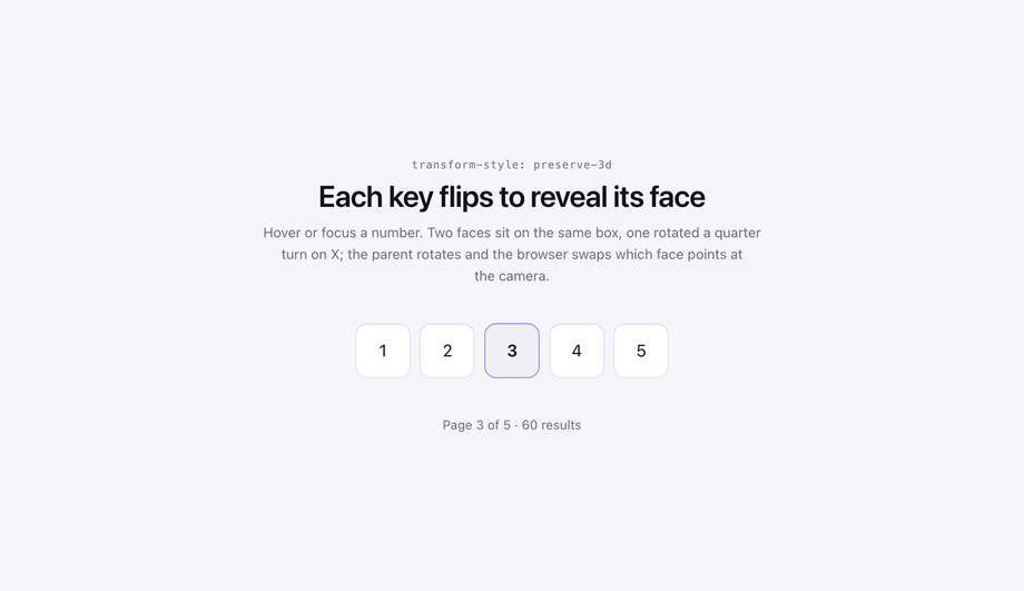 3D Flip Perspective Pagination — preview