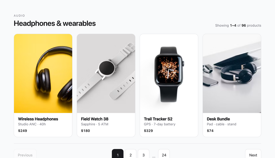 E-Commerce Grid Pagination — preview