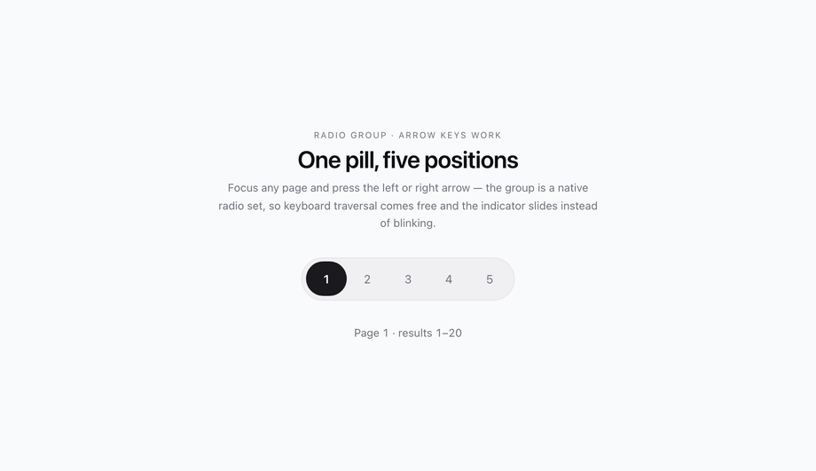 Sliding Pill Active Pagination — preview