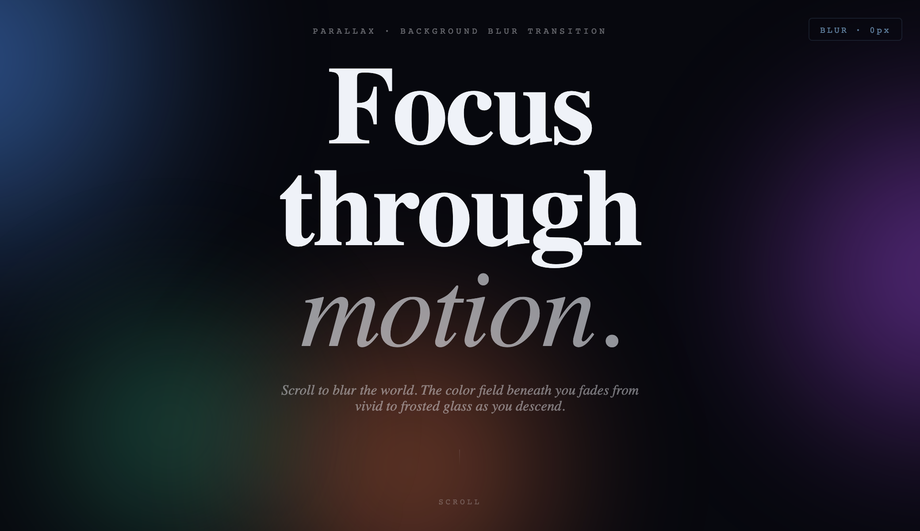 CSS Parallax Background Blur Transition — preview