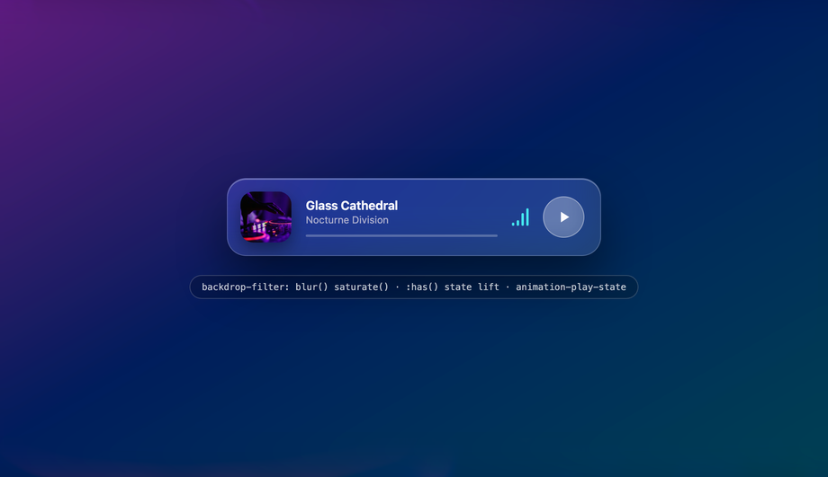 Glassmorphism Audio Player Toggle — preview
