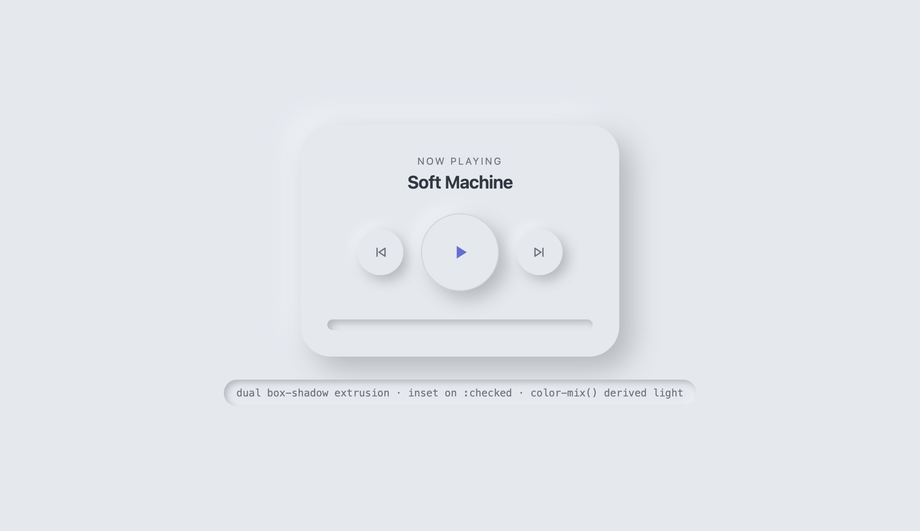 Neumorphic Soft UI Media Control — preview