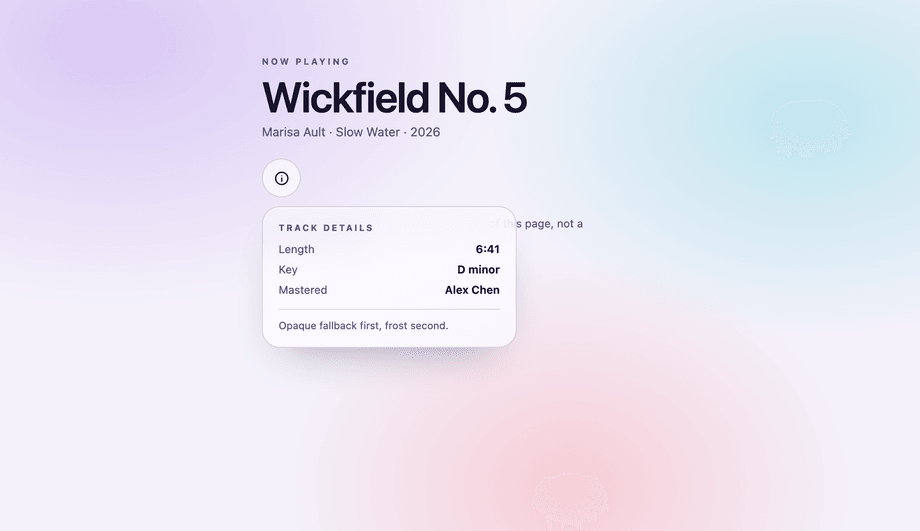 Glassmorphic Popover Overlay — preview