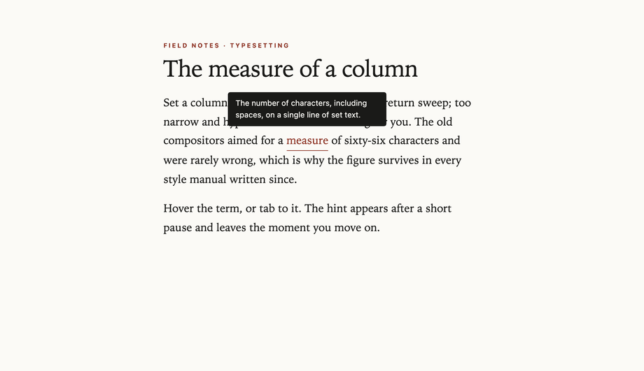 Tooltip on Hover and Focus — preview