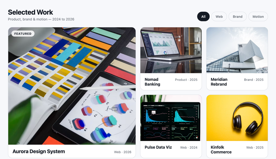 CSS Grid Portfolio Layout Example HTML CSS — preview