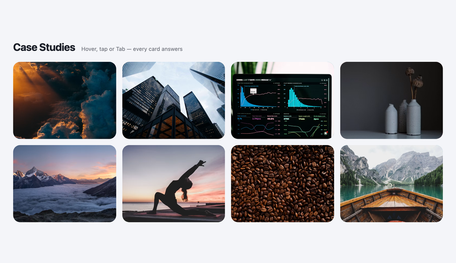 Responsive Portfolio Grid with Hover Overlay CSS — preview