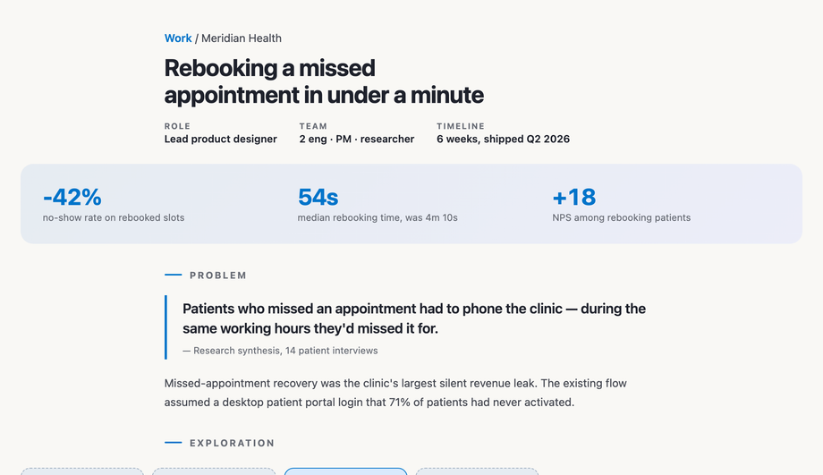 UX Designer Portfolio Case Study Layout CSS — preview