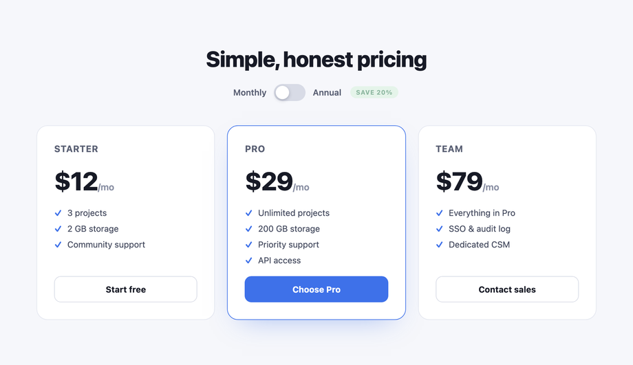 Monthly / Annual Toggle Switch — preview