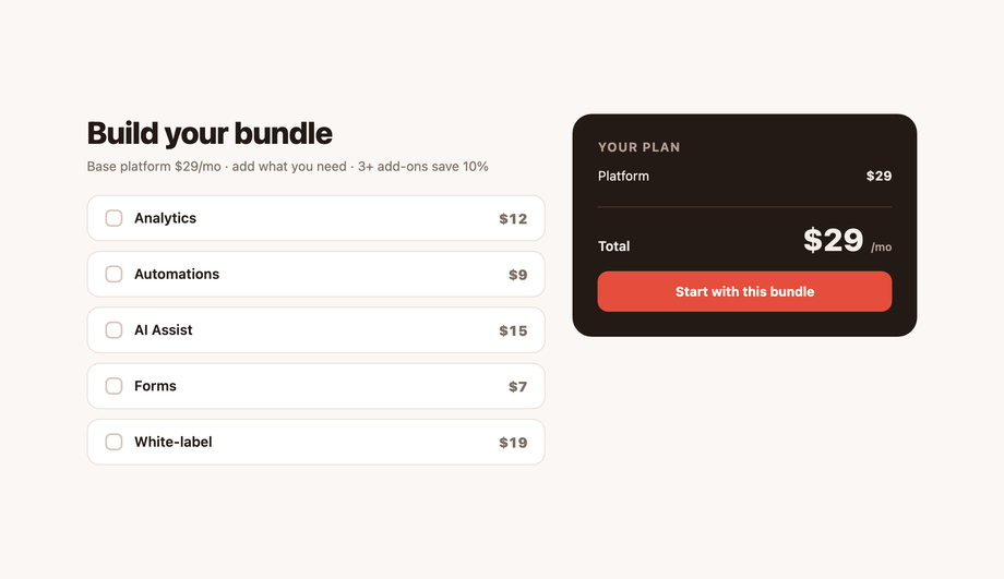 Multi-Product Bundle Checkbox Matrix — preview