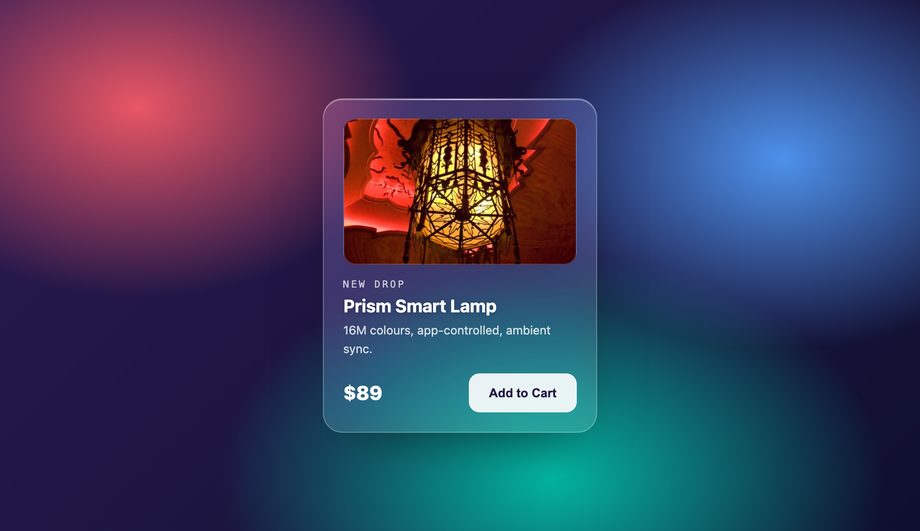 Glassmorphism Product Card — preview