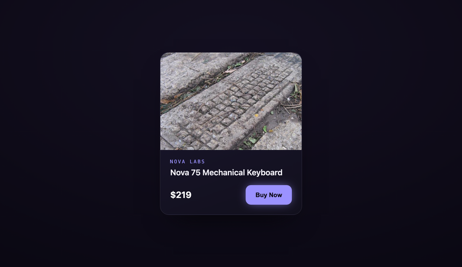 Mouse-Tracking 3D Tilt Card — preview