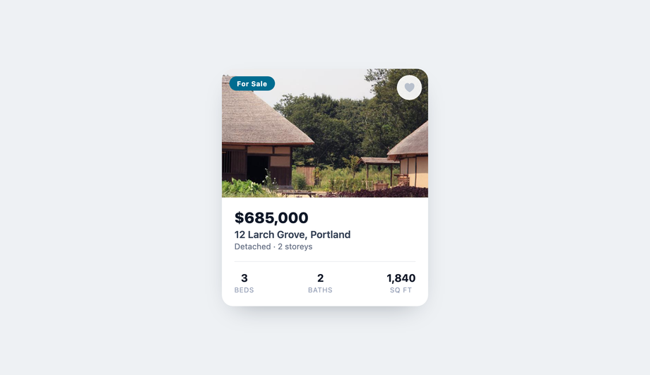 Real-Estate Listing Card — preview