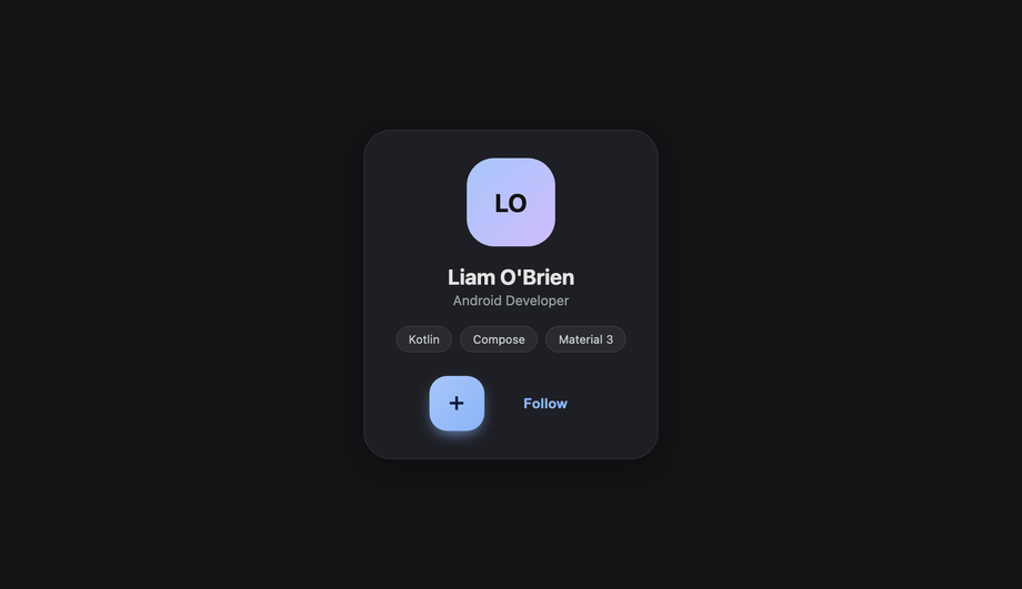 Material Design 3 Avatar Card with Ripples — preview