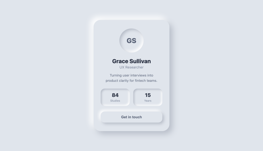 Neumorphic Soft-Shadow User Profile — preview