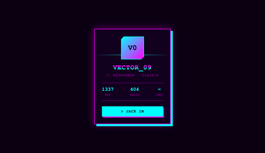Retro / 90s Cyberpunk Profile Card — preview